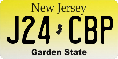 NJ license plate J24CBP
