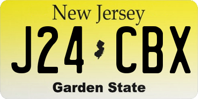 NJ license plate J24CBX