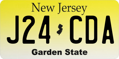NJ license plate J24CDA