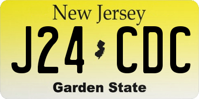 NJ license plate J24CDC