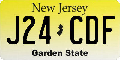 NJ license plate J24CDF