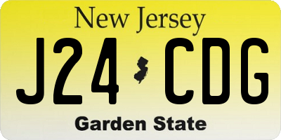 NJ license plate J24CDG