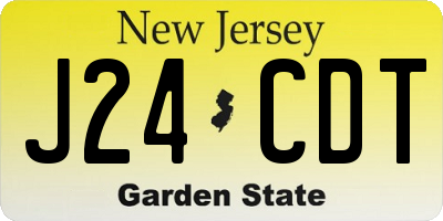 NJ license plate J24CDT
