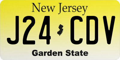 NJ license plate J24CDV