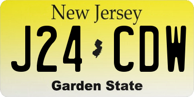 NJ license plate J24CDW