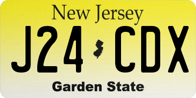 NJ license plate J24CDX