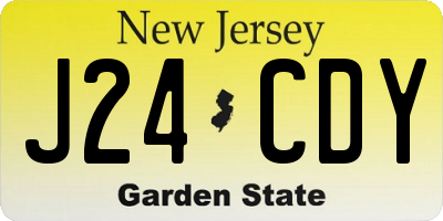 NJ license plate J24CDY