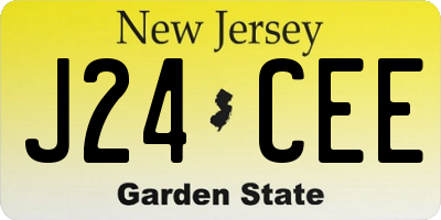 NJ license plate J24CEE