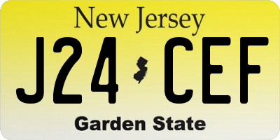 NJ license plate J24CEF