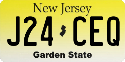NJ license plate J24CEQ