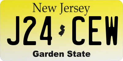 NJ license plate J24CEW