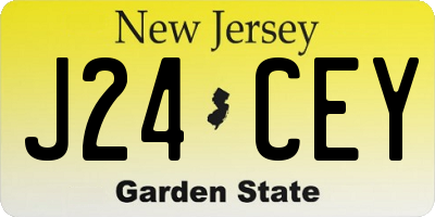 NJ license plate J24CEY