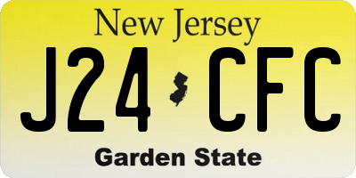 NJ license plate J24CFC