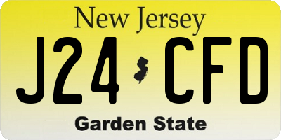 NJ license plate J24CFD