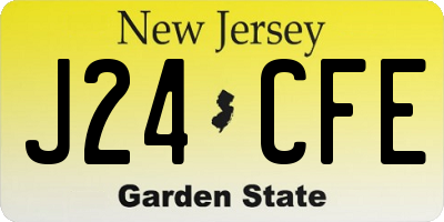 NJ license plate J24CFE