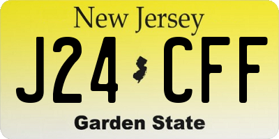 NJ license plate J24CFF