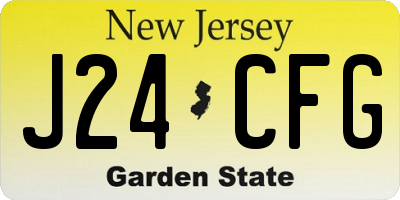 NJ license plate J24CFG
