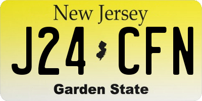 NJ license plate J24CFN