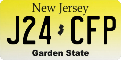 NJ license plate J24CFP