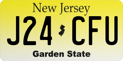 NJ license plate J24CFU