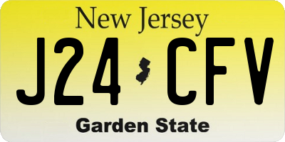 NJ license plate J24CFV