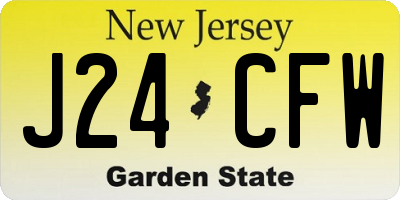 NJ license plate J24CFW