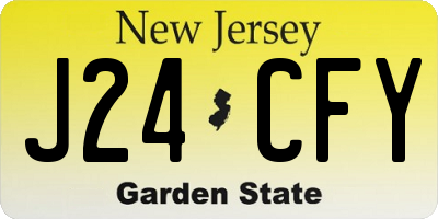 NJ license plate J24CFY