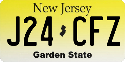 NJ license plate J24CFZ