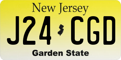 NJ license plate J24CGD