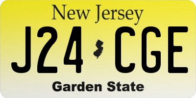 NJ license plate J24CGE