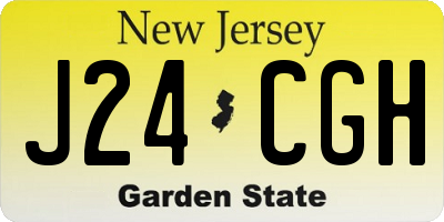 NJ license plate J24CGH