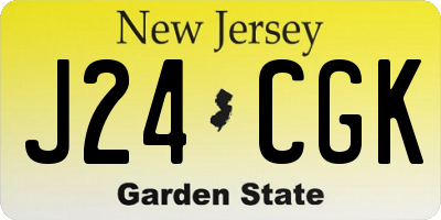 NJ license plate J24CGK