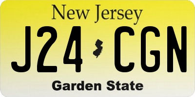NJ license plate J24CGN