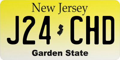 NJ license plate J24CHD