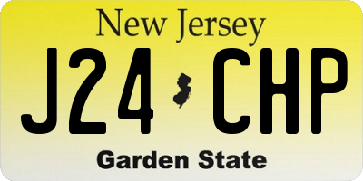 NJ license plate J24CHP