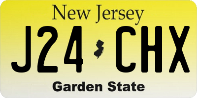 NJ license plate J24CHX