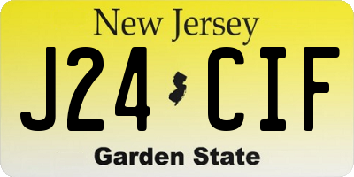 NJ license plate J24CIF