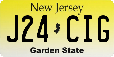 NJ license plate J24CIG