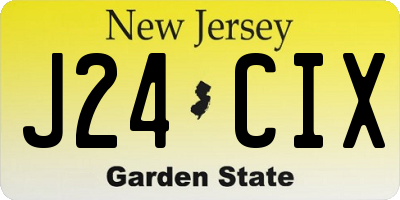 NJ license plate J24CIX