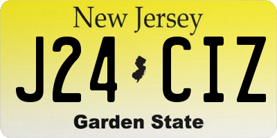 NJ license plate J24CIZ
