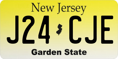 NJ license plate J24CJE