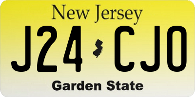 NJ license plate J24CJO