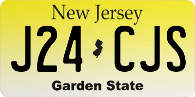 NJ license plate J24CJS