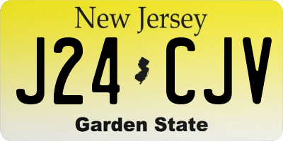 NJ license plate J24CJV