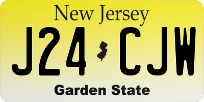 NJ license plate J24CJW