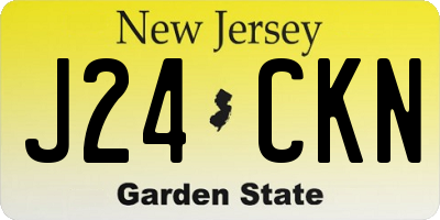 NJ license plate J24CKN