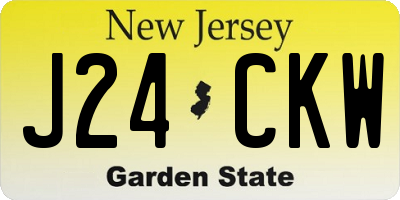 NJ license plate J24CKW