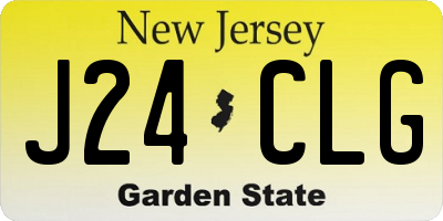 NJ license plate J24CLG