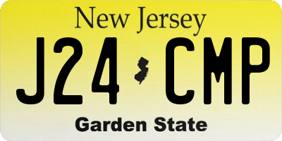 NJ license plate J24CMP