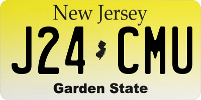 NJ license plate J24CMU